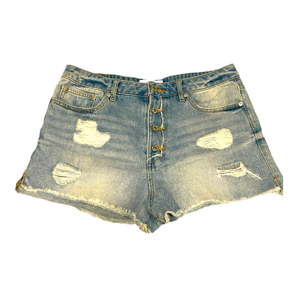 Womens 4 button jeans shorts
